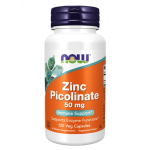 NOW ZINC PICOLINATE 50 MG ( ELEMENTAL ZINC FROM 271 MG ZINC PICOLINATE ) 120 VEG CAPSULES